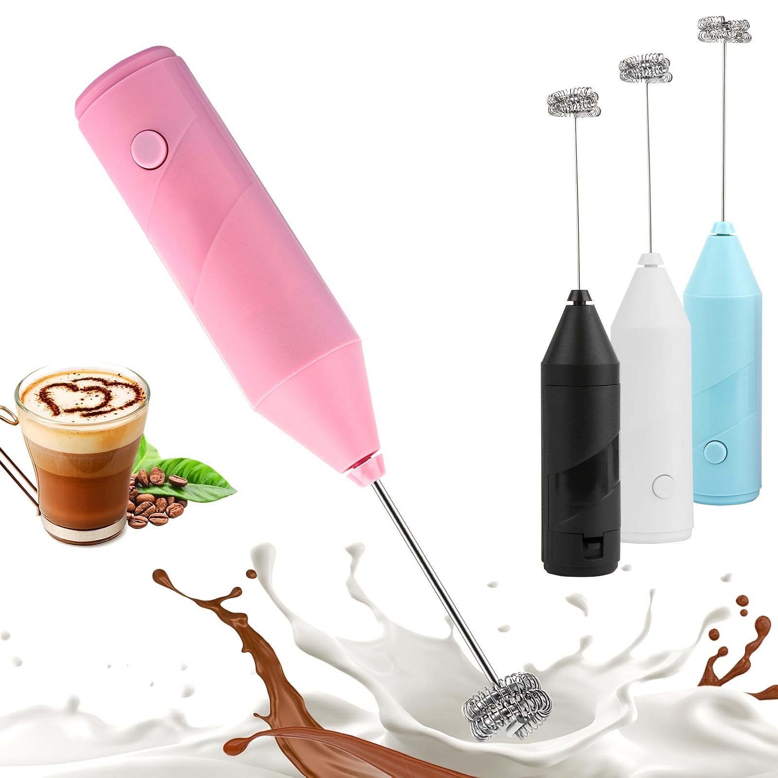 Kitchen Gadgets Mixer - 1-Pack Handheld Electric Milk Frother 4