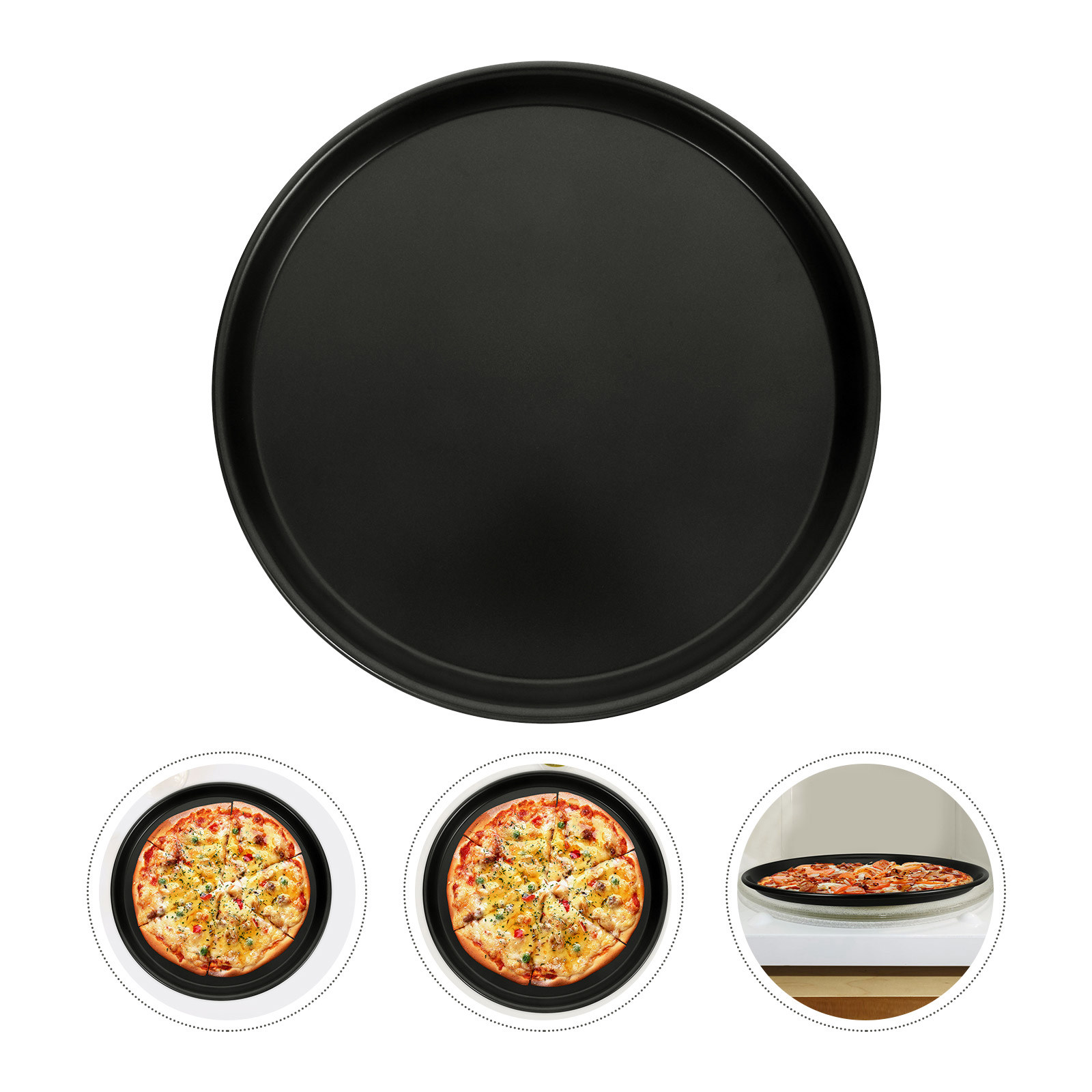 Pizza Stone Baking - Non-Stick Oven Pizza Pan Round Crisper