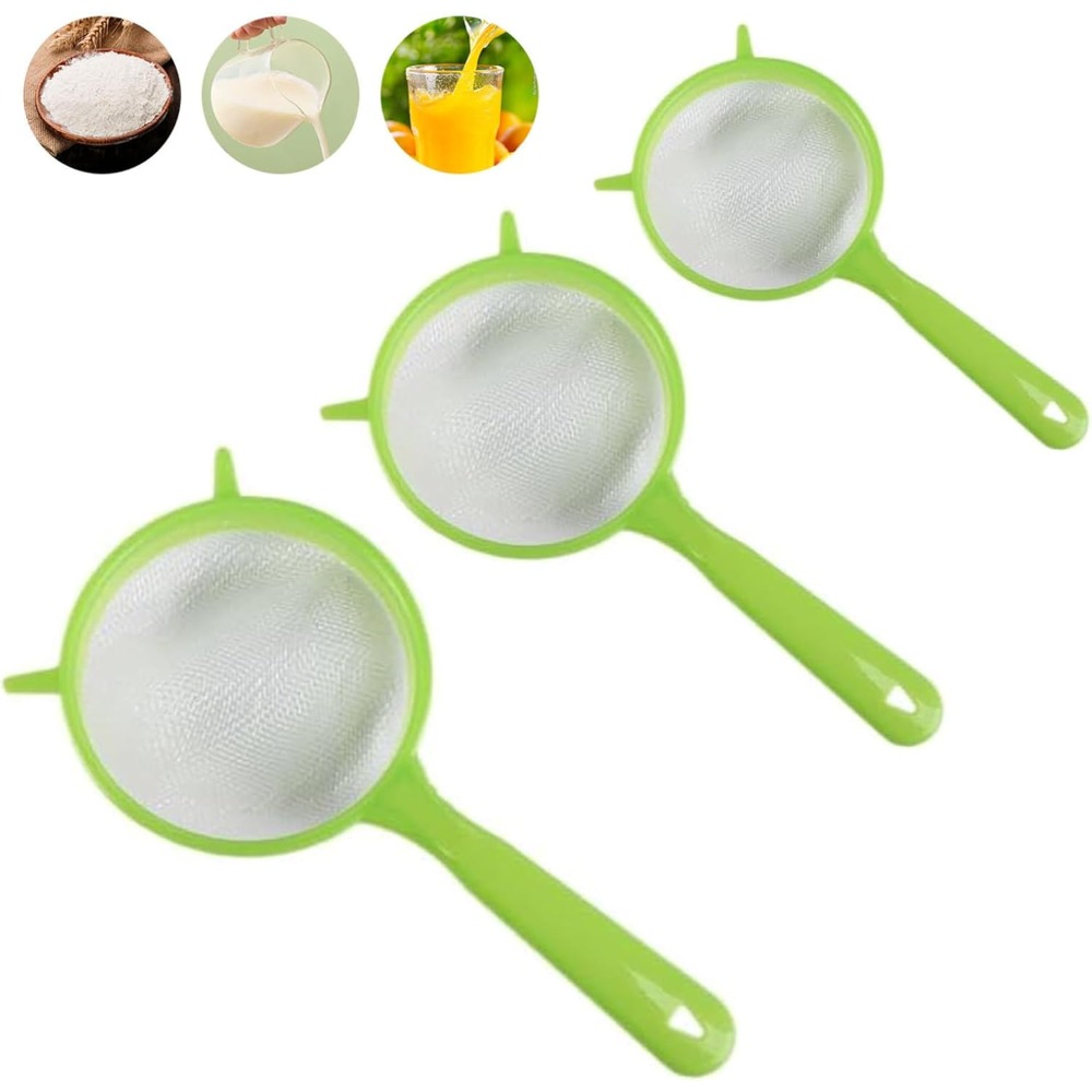 Kitchen Gadgets For Cooking - 3 Pack Fine Mesh Strainers Kitchen