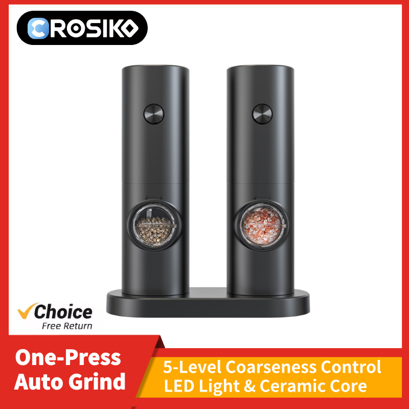Kitchen Gadgets For Cooking - CROSIKO KYMQ-14BS LED Electric Pepper Salt