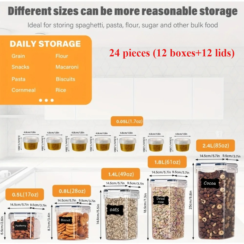 24Pcs Food Storage Containers  - Kitchen Gadgets Deals 评论和价格