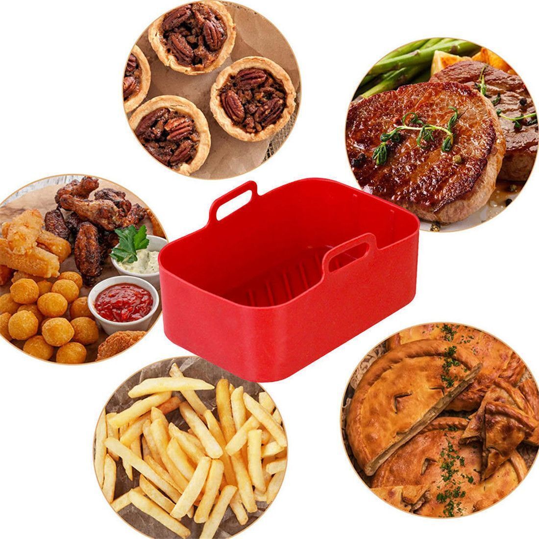 AirFryer Accessories Air Fryer - Silicone Steamer Basket 评论和价格