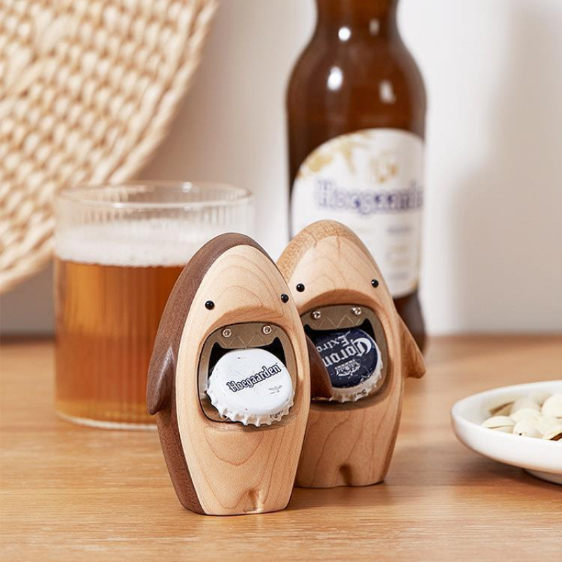 Creative Wooden Shark Bottle O - Kitchen Gadgets For Men 评论和价格