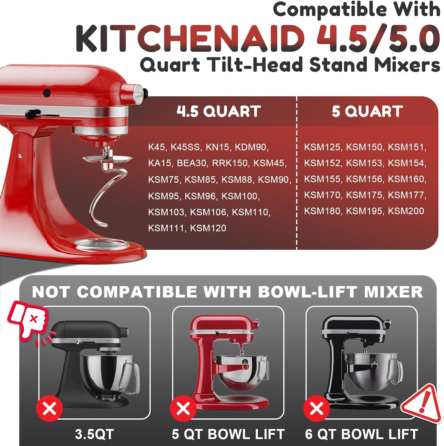 Dishwasher Safe,Spiral Dough H - Kitchen Gadgets Mixer 评论和价格