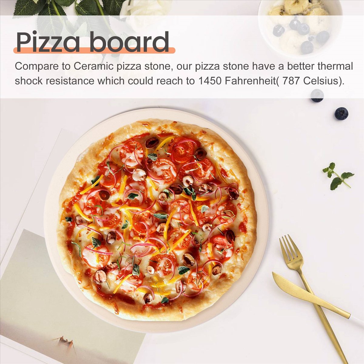 AT16 12Inch Ceramic Pizza Ston - Pizza Stone Baking 评论和价格