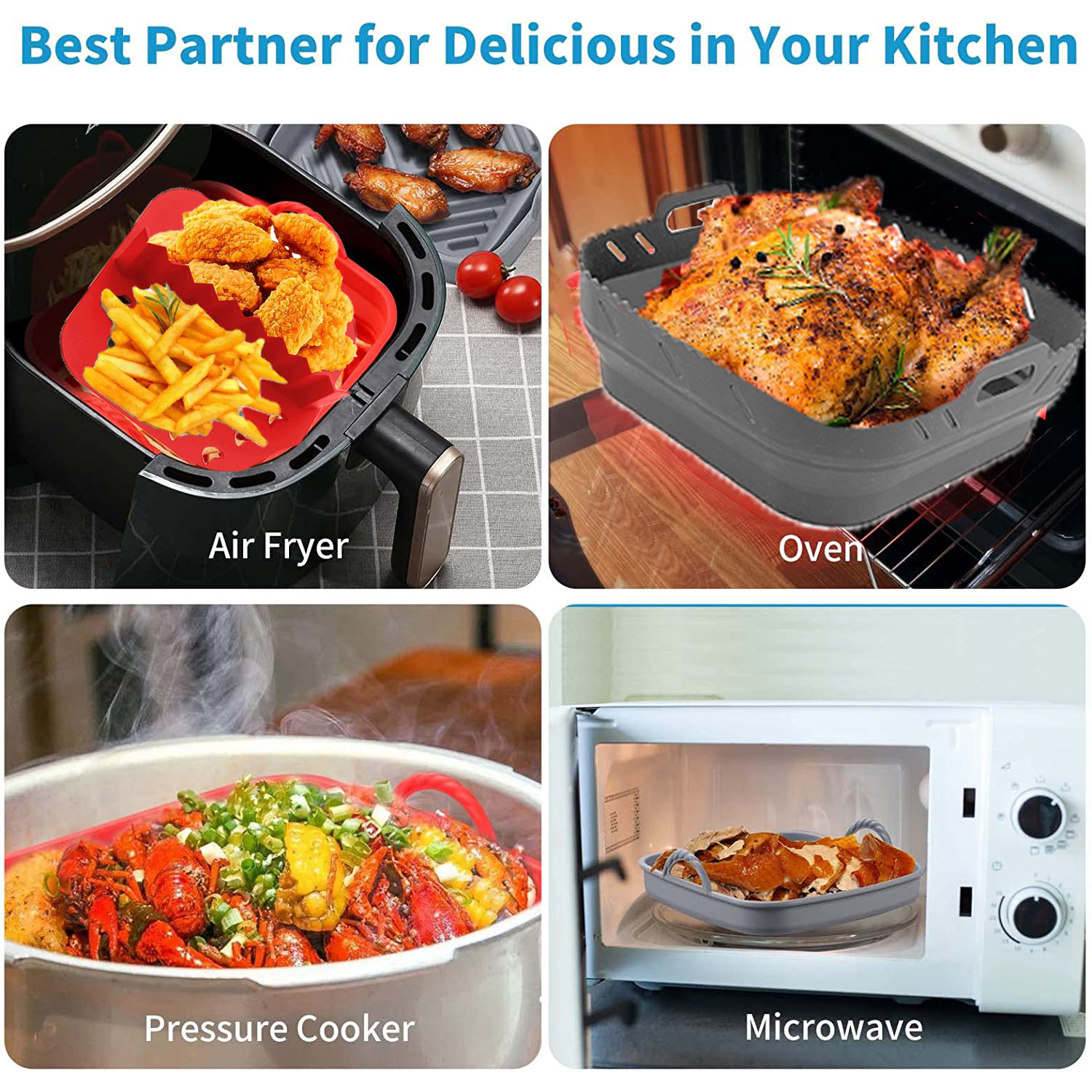 Air Fryer Silicone Shape Baske - Silicone Steamer Basket 评论和价格