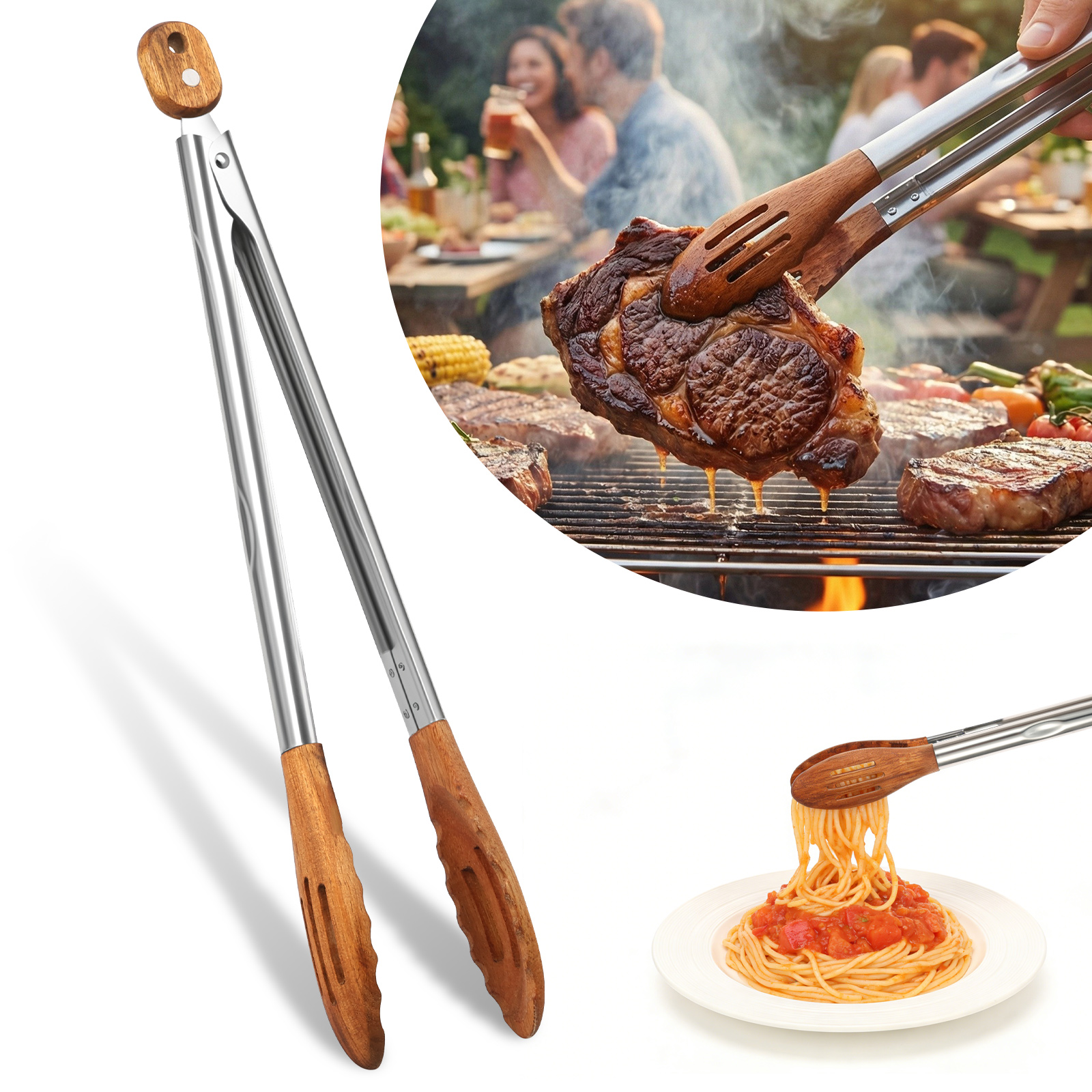 Wooden Kitchen Cooking Tongs B - Kitchen Gadgets For Cooking 评论和价格