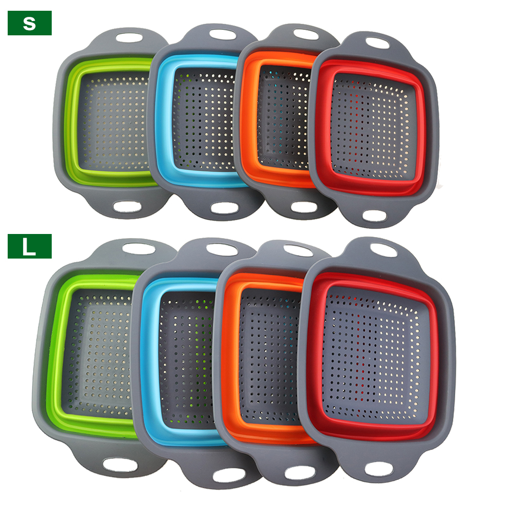 1Pc 2in1 Silicone Folding Drai - Silicone Steamer Basket 评论和价格