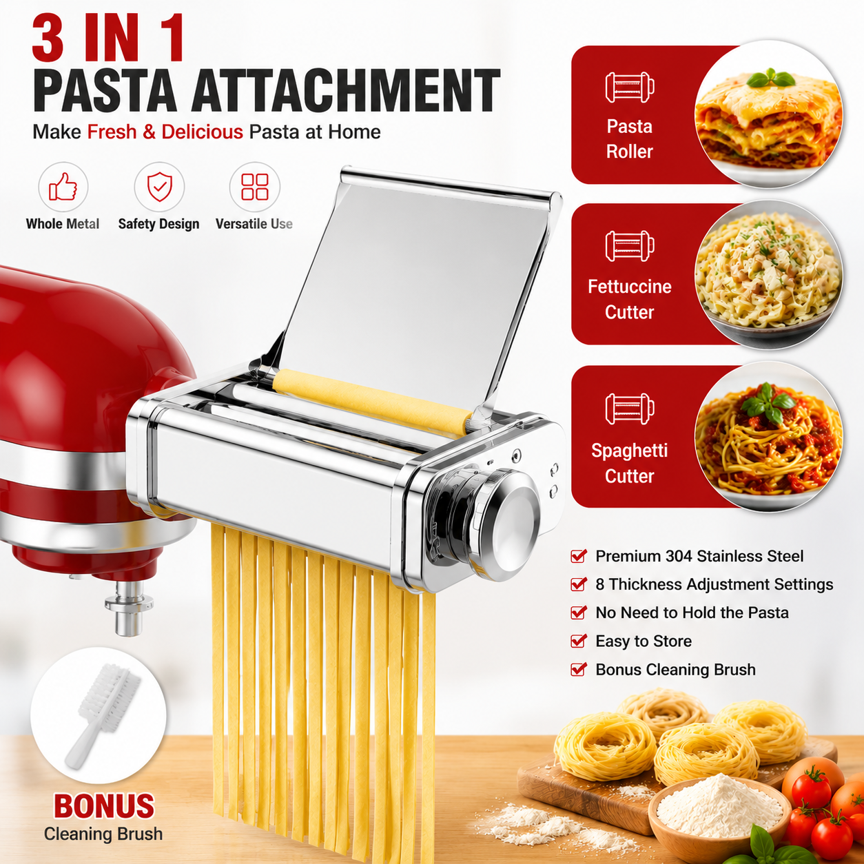 Gvode 3 in 1 Pasta Attachment  - Kitchen Gadgets Mixer 评论和价格