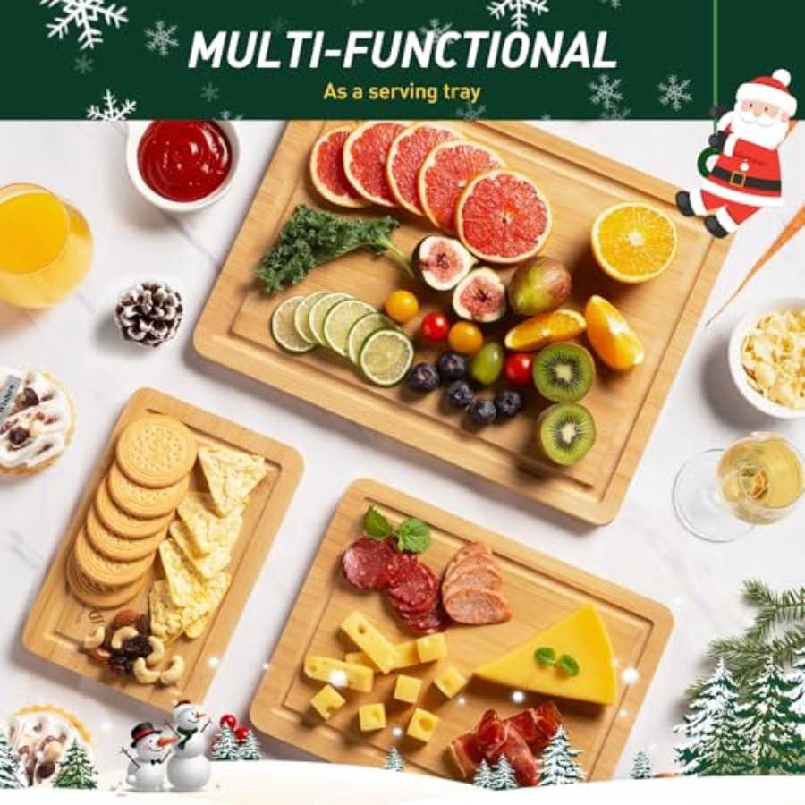 Bamboo Cutting Board Set Non S - Kitchen Gadgets You Must Have 评论和价格