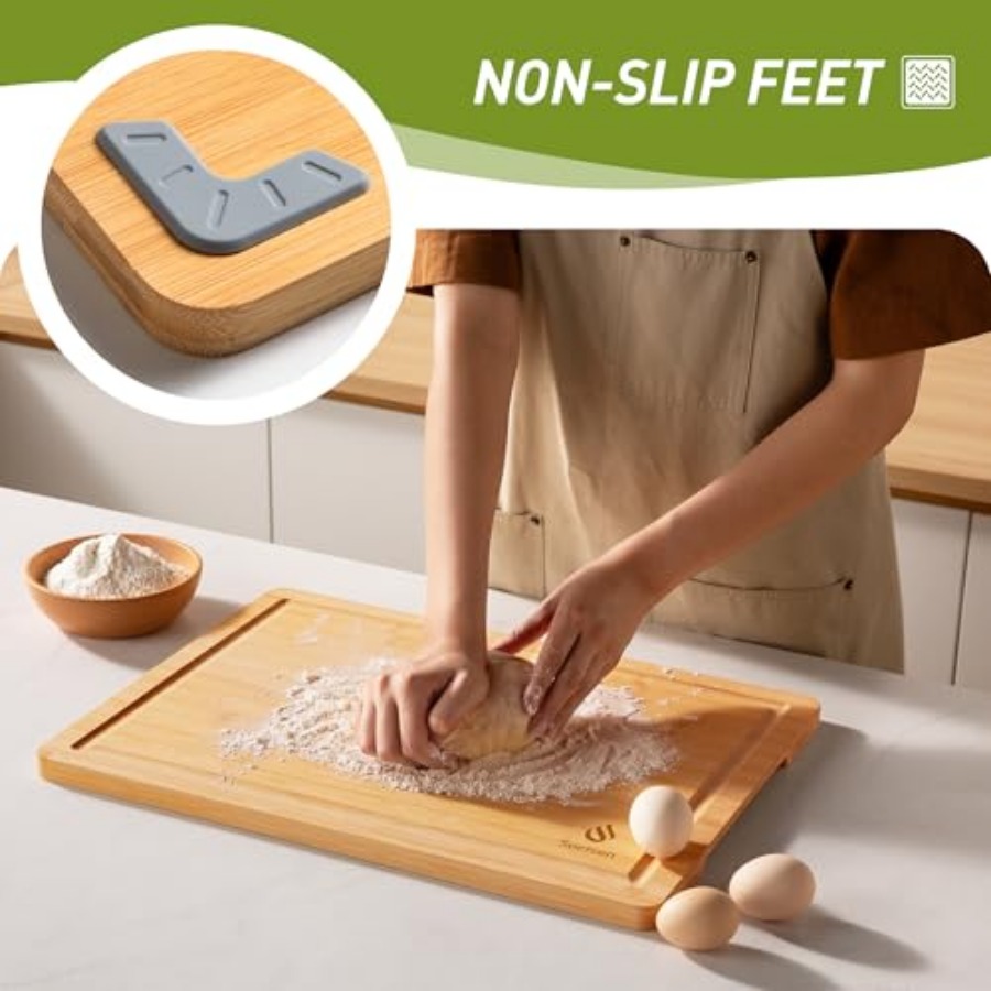 Bamboo Cutting Board Set Non S - Kitchen Gadgets You Must Have 评论和价格