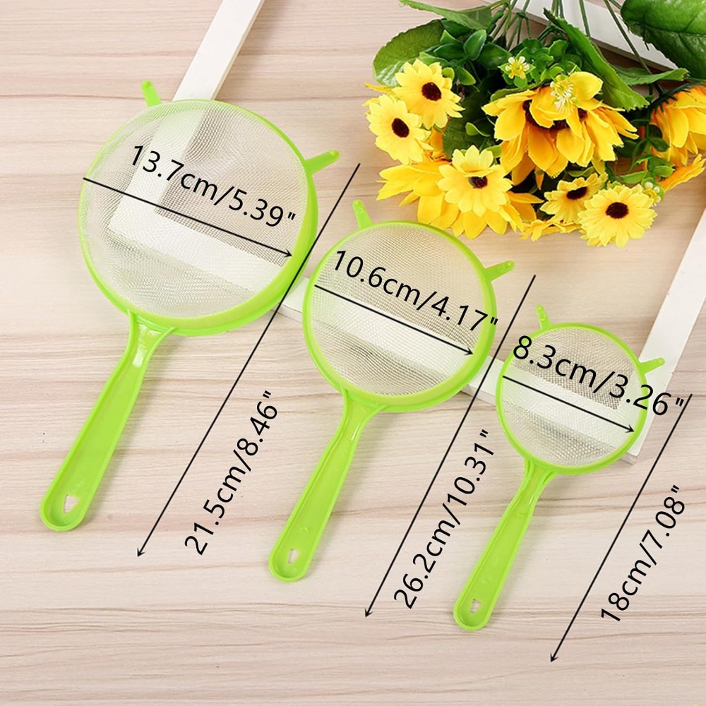3 Pack Fine Mesh Strainers Kit - Kitchen Gadgets For Cooking 评论和价格