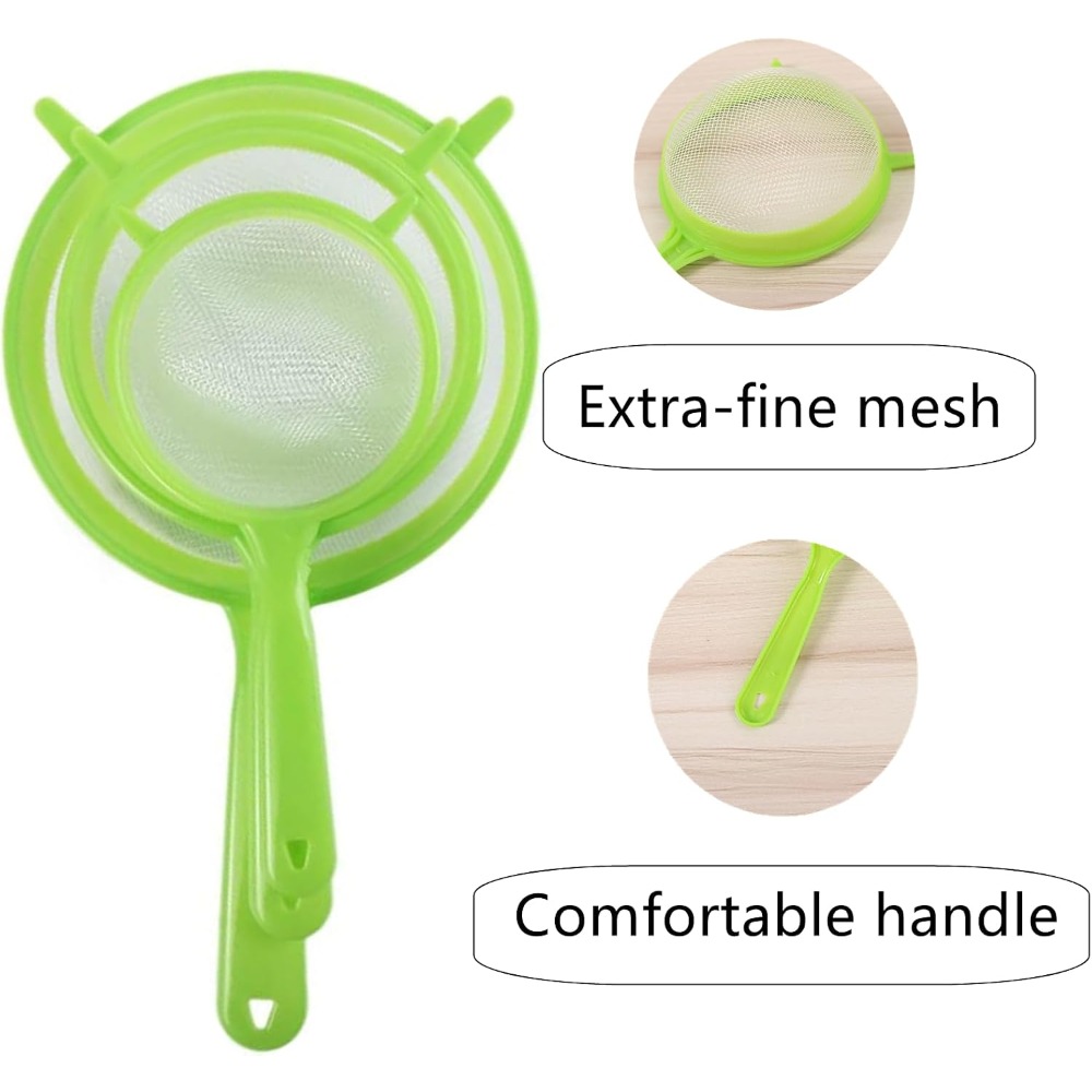 3 Pack Fine Mesh Strainers Kit - Kitchen Gadgets For Cooking 评论和价格